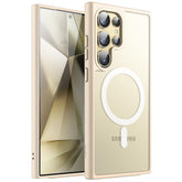 JETech Magnetic Case for Samsung Galaxy S24 Ultra 5G, Compatible with MagSafe, Translucent Matte Back Shockproof Phone Cover (Gold)